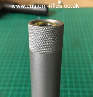 Stainless steel thread protector.