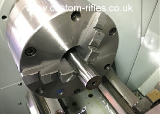 Barrel blank dialed in ready to be chambered.