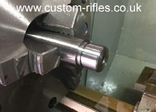 Tenon now turned ready for threading.